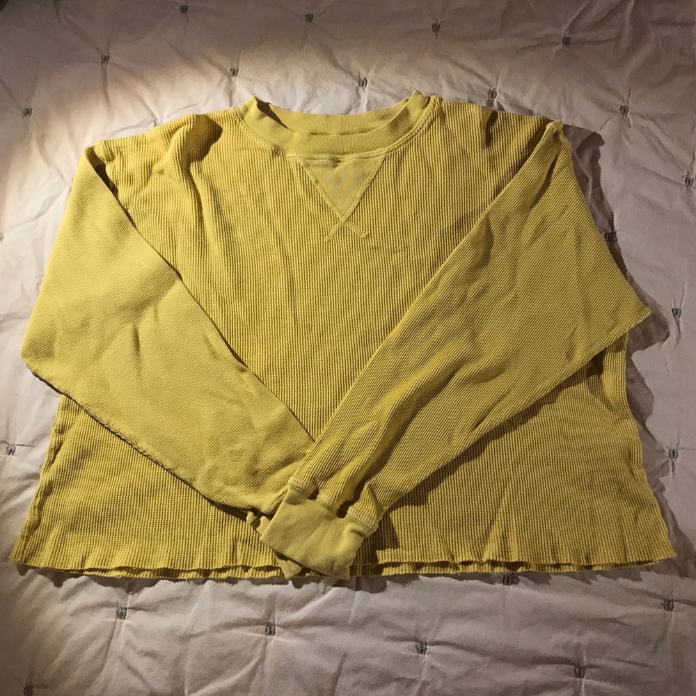 j. galt honey yellow waffle crewneck